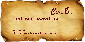Csányi Borbála névjegykártya