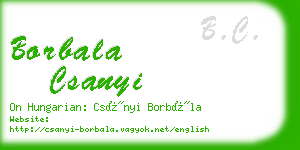 borbala csanyi business card